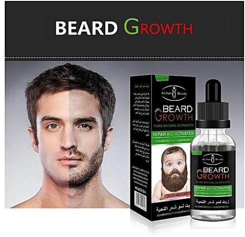 Aichun Beauty Men Moustache Beard Essential Oil Liquid Beard Growth Fast Enhance Facial Whiskers Nutrition Hair Oil  (30 ml) Image 2