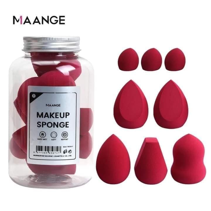 MAANGE 8PCS MAKEUP SPONGE WITH A BOX RED Image 2